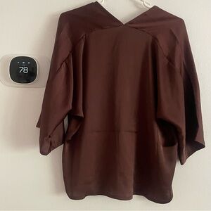 The Reset Brown Oversized Batwing Blouse